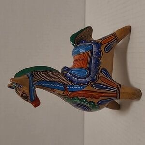 Vintage Mexican Folk Art Ceramic Horse Bank